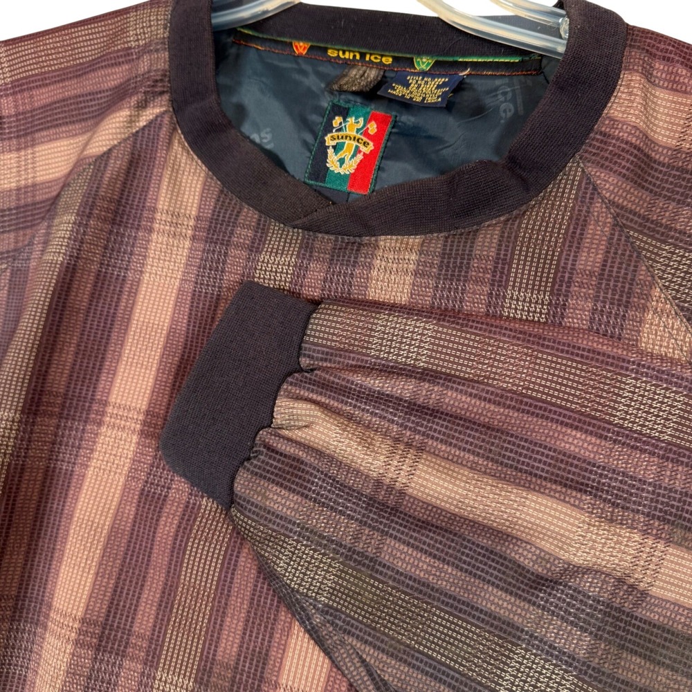 Vintage Sun Ice Mens XL Plaid Pullover Golf Windbreaker Jacket